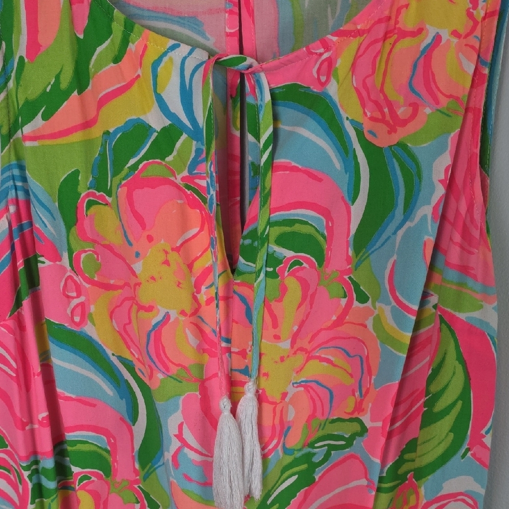 Lilly Pulitzer 23490 Tybee Sleeveless Tassel Tie Romper shorts XS - Picture 3 of 5